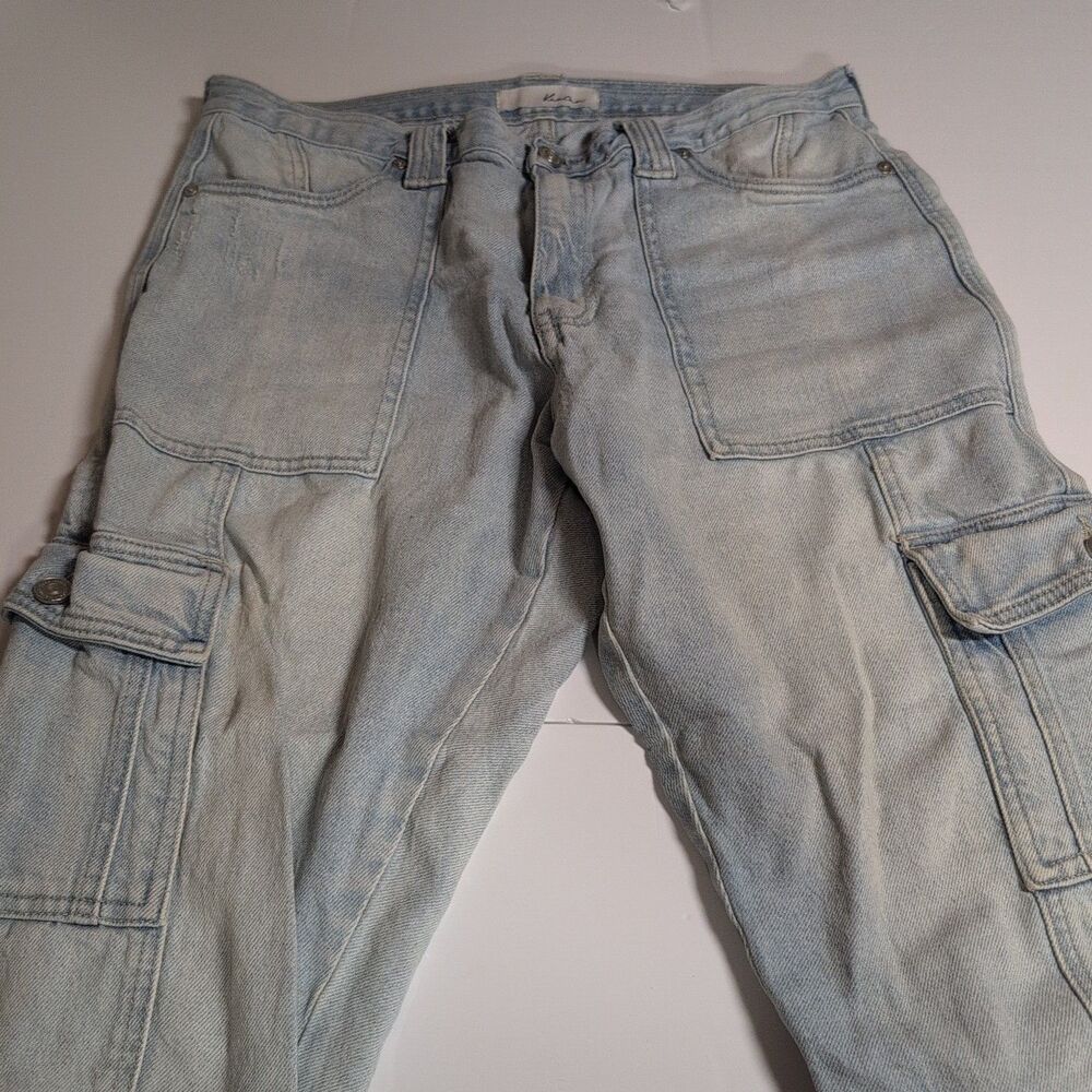 KanCan‎ Women's Size 13/30 Raw Hem Jeans Cargo Pants Blue Denim Light Wash